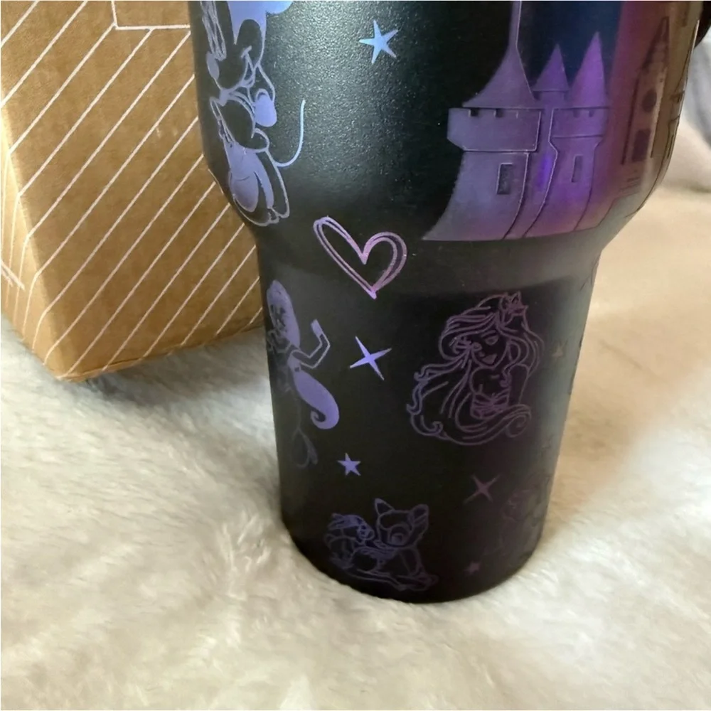 Stanley Disney 40 oz. Black Iridescent Oil Slick Castle and Friends Tumbler - Picture 6 of 13
